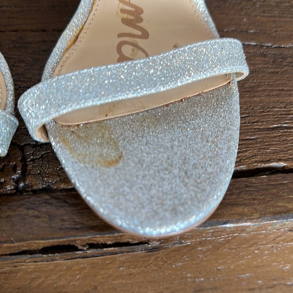 Sam Edelman Patti Ankle Strap Silver Glitter Heels Size 8.5 - Picture 4 of 9